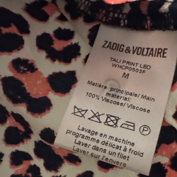 Zadig & Voltaire Pink and Black Animal Print Top - Picture 5 of 5